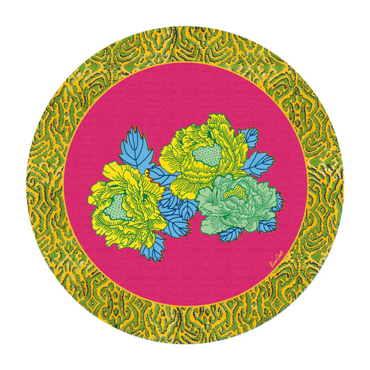 Lisa Corti 'Masonite' round placemat, set of two Kauai Fuxia