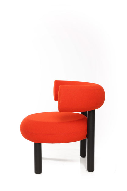 Fat Stool, Lounge & Dinning Chair Natural oak orange red (Kvadrat Hero) 20552 Tom Dixon.