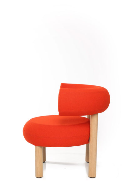 Fat Stool, Lounge & Dinning Chair Natural oak orange red (Kvadrat Hero) 20552 Tom Dixon.