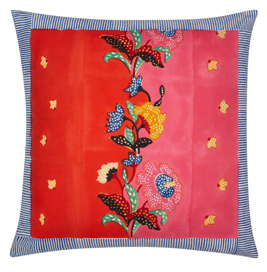 Lisa Corti Cotton Cushion 60x60cm Indonesian Redrose