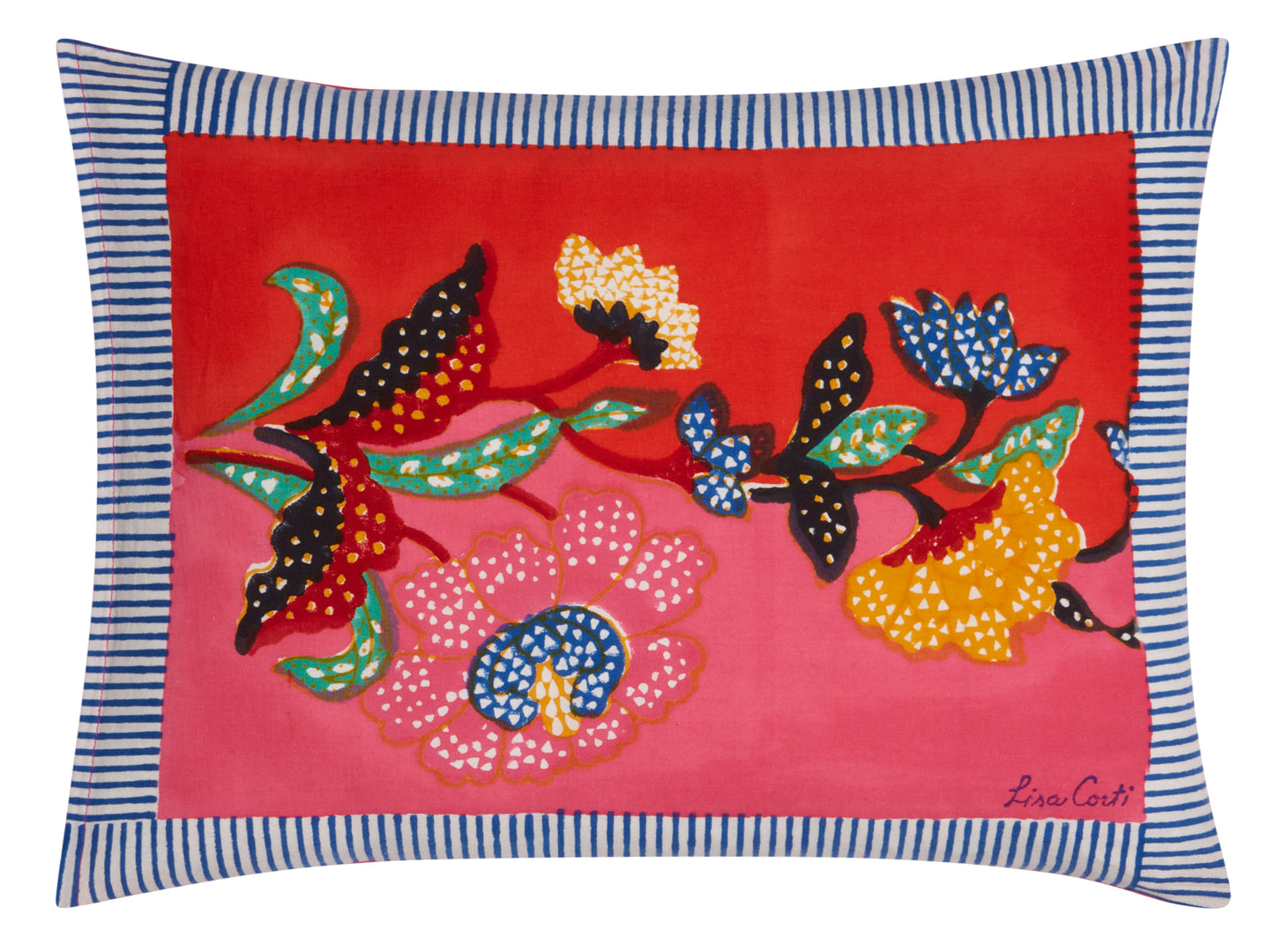 Lisa Corti Cotton Cushion 30x40cm Indonesian Redrose