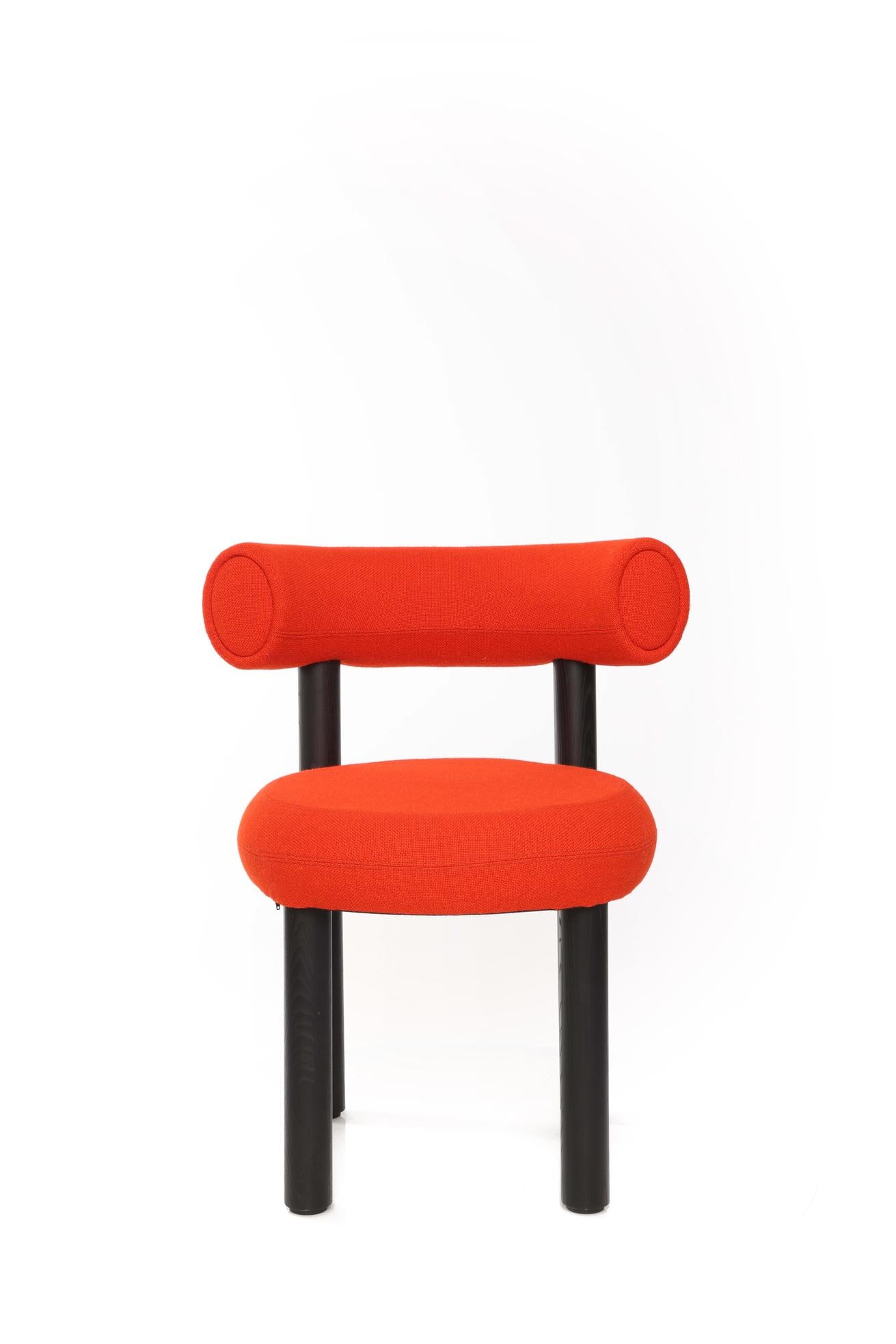 Fat Stool, Lounge & Dinning Chair Natural oak orange red (Kvadrat Hero) 20552 Tom Dixon.