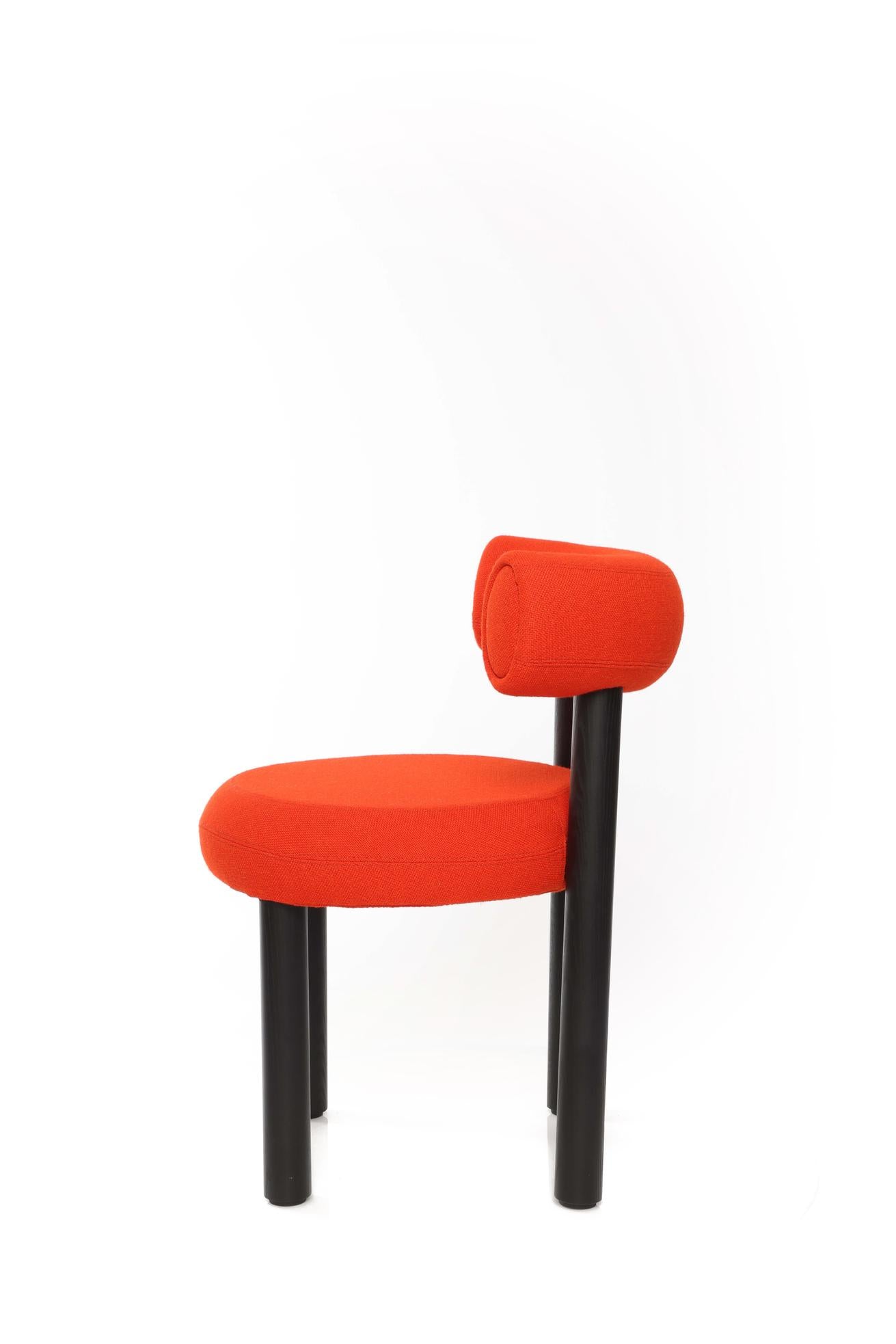 Fat Stool, Lounge & Dinning Chair Natural oak orange red (Kvadrat Hero) 20552 Tom Dixon.