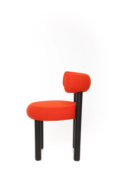 Fat Stool, Lounge & Dinning Chair Natural oak orange red (Kvadrat Hero) 20552 Tom Dixon.