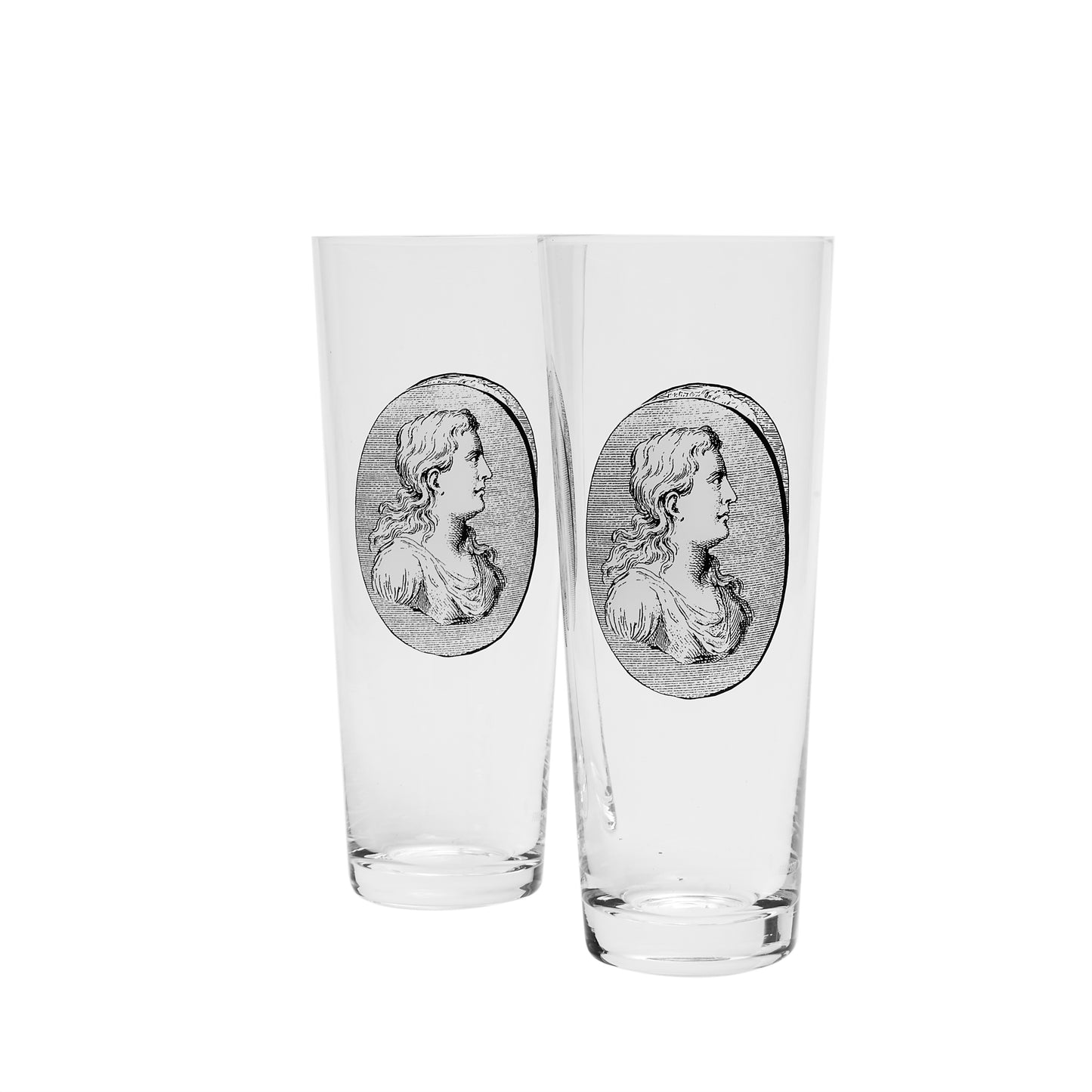 Fornasetti Set 2 soda glasses Cammei - Milk Concept Boutique