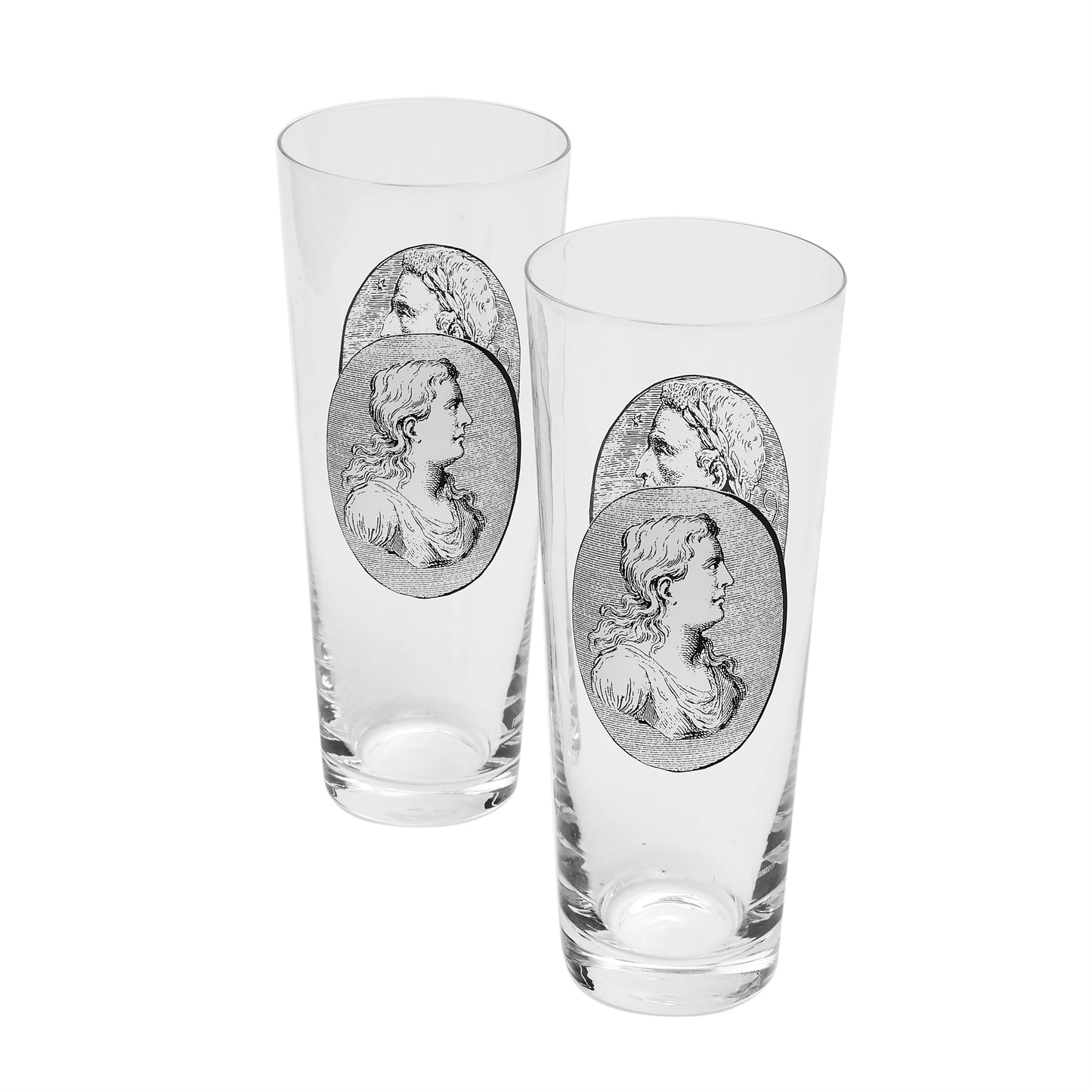 Fornasetti Set 2 soda glasses Cammei - Milk Concept Boutique