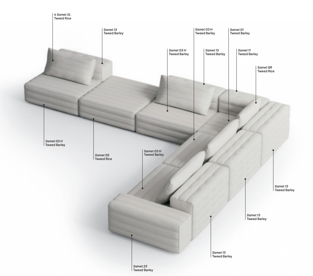 Gervasoni, Samet Modular Sofa - Milk Concept Boutique