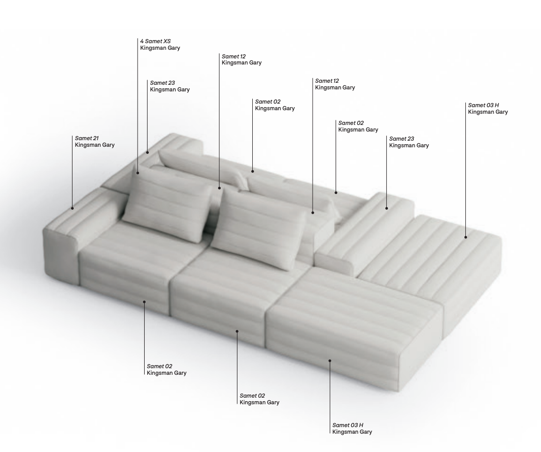 Gervasoni, Samet Modular Sofa - Milk Concept Boutique