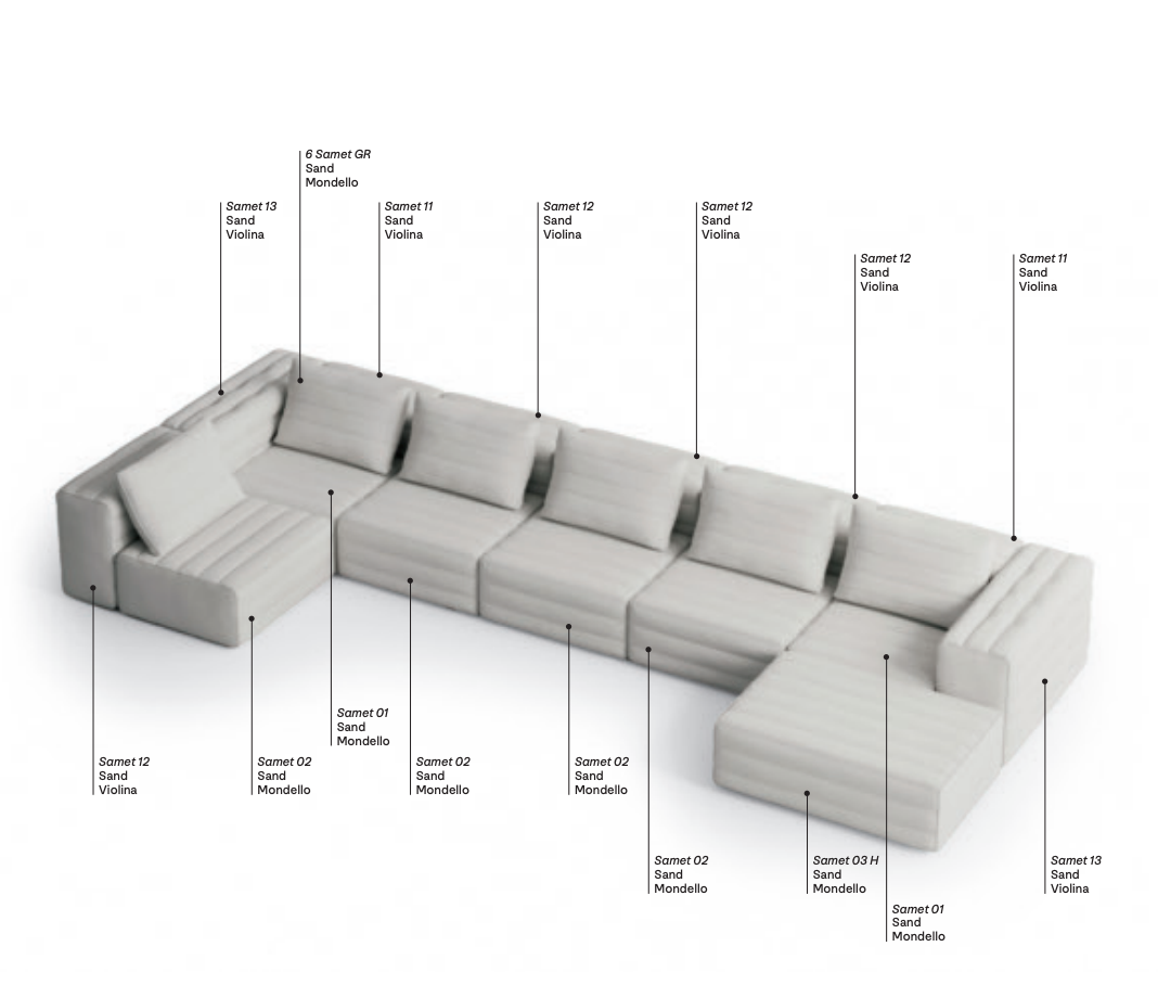 Gervasoni, Samet Modular Sofa - Milk Concept Boutique