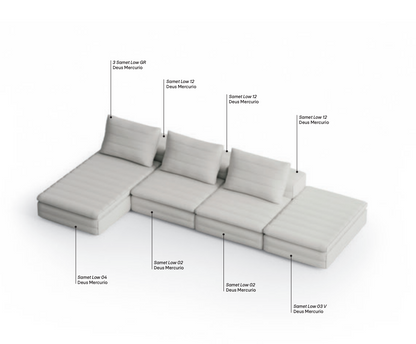 Gervasoni, Samet Low Modular Sofa - Milk Concept Boutique