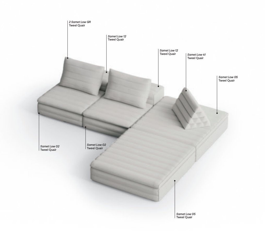 Gervasoni, Samet Low Modular Sofa - Milk Concept Boutique