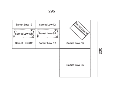 Gervasoni, Samet Low Modular Sofa - Milk Concept Boutique