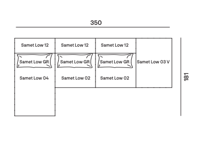 Gervasoni, Samet Low Modular Sofa - Milk Concept Boutique