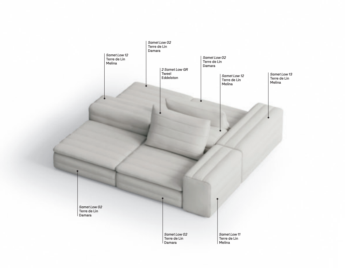 Gervasoni, Samet Low Modular Sofa - Milk Concept Boutique