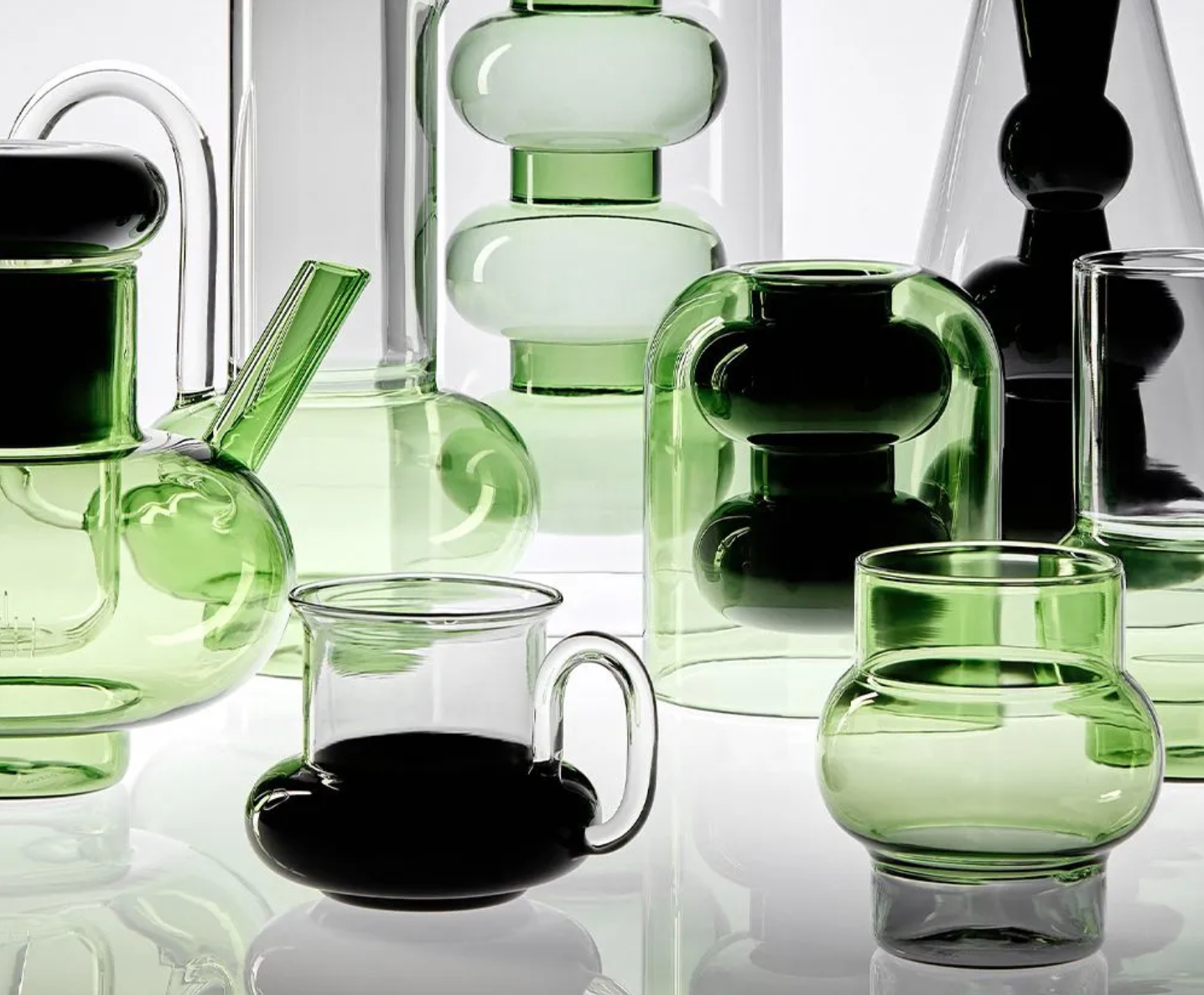 BUMP SHORT GLASSES GREEN X 2 Tom Dixon. - Milk Concept Boutique