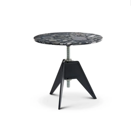 SCREW SIDE TABLE PEBBLE MARBLE TOP 600MM Tom Dixon. - Milk Concept Boutique