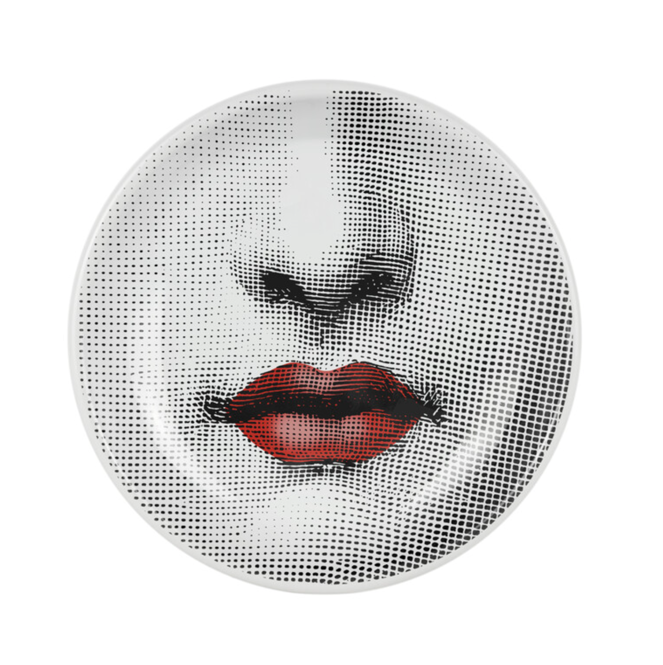 Fornasetti Round ashtray Tema e Variazioni n.397 red/black/white - Milk Concept Boutique