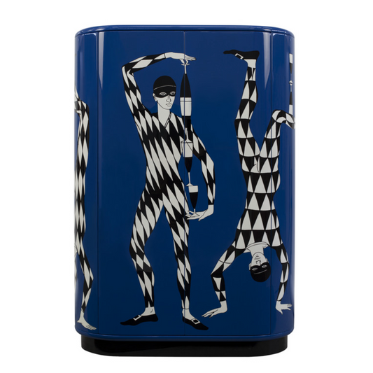 Fornasetti Curved cabinet Arlecchini Arlecchini blue/black/white - Milk Concept Boutique