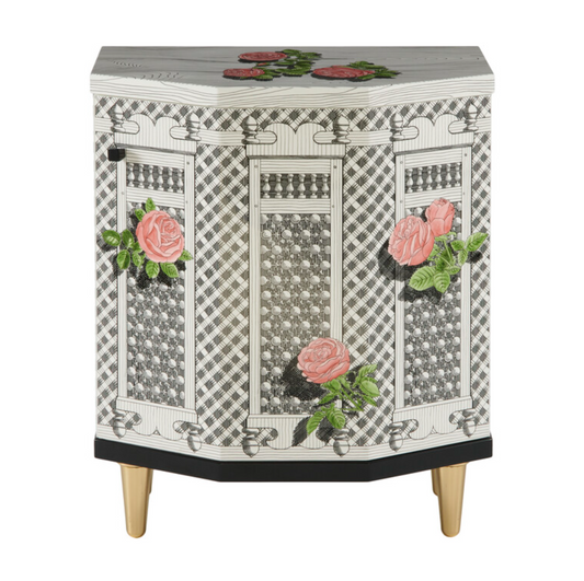 Fornasetti Night stand polyhedric Musciarabia with rose colour - Milk Concept Boutique