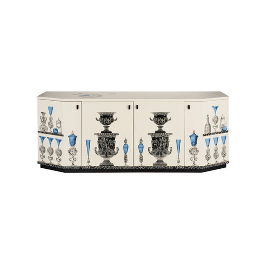 Fornasetti Buffet Polyhedric Vasi color on white - Milk Concept Boutique