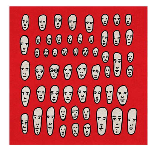 RUG Faces on Red design by  Andrea Branzi