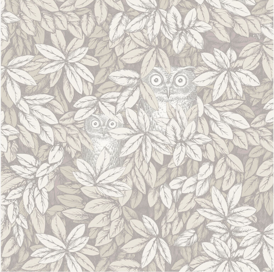 Foglie e civette Wallpaper sample - Milk Concept Boutique