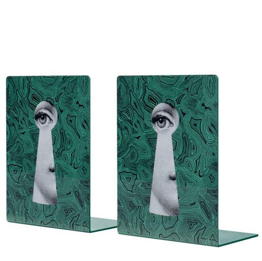 Fornasetti Bookends Keyhole on Malachite