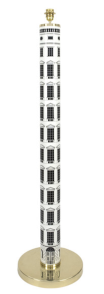 Fornasetti floor lamp Architettura black/white - brass details - Milk Concept Boutique