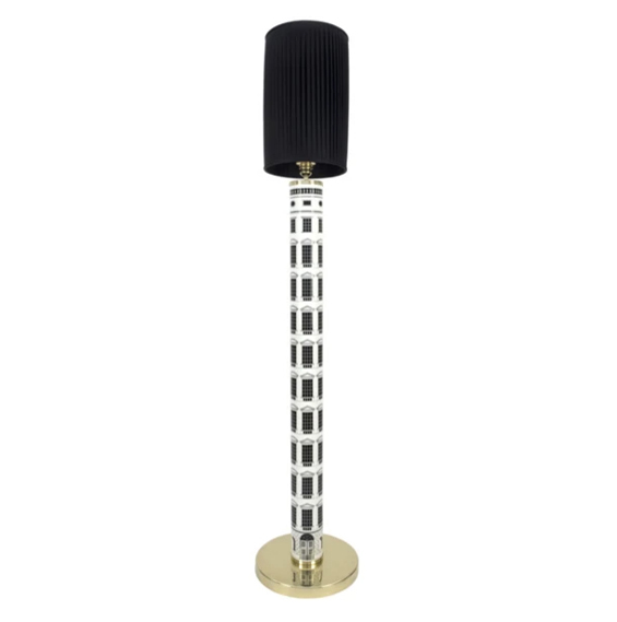 Fornasetti floor lamp Architettura black/white - brass details - Milk Concept Boutique