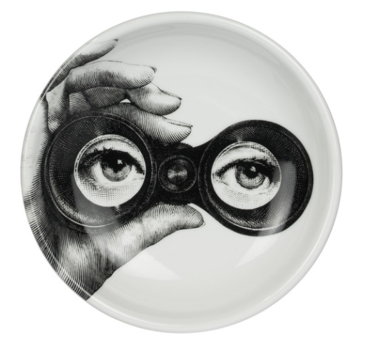 Fornasetti Round ashtray Tema e Variazioni n°371 black/white - Milk Concept Boutique