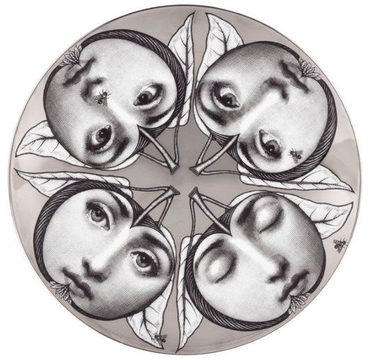 Fornasetti Wall Plate T&V 382 in platinum - Milk Concept Boutique