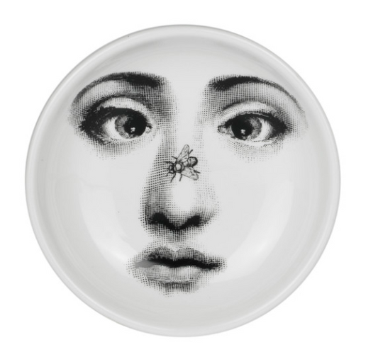 Fornasetti Round ashtray Tema & Variazioni n°396 black/white - Milk Concept Boutique