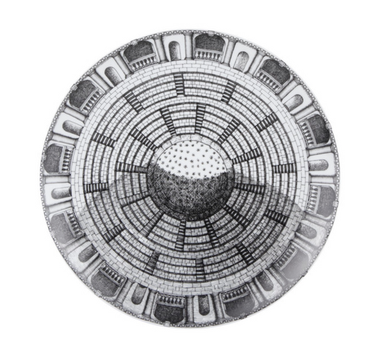 Fornasetti Plate Cortili n°4 black/white - Milk Concept Boutique