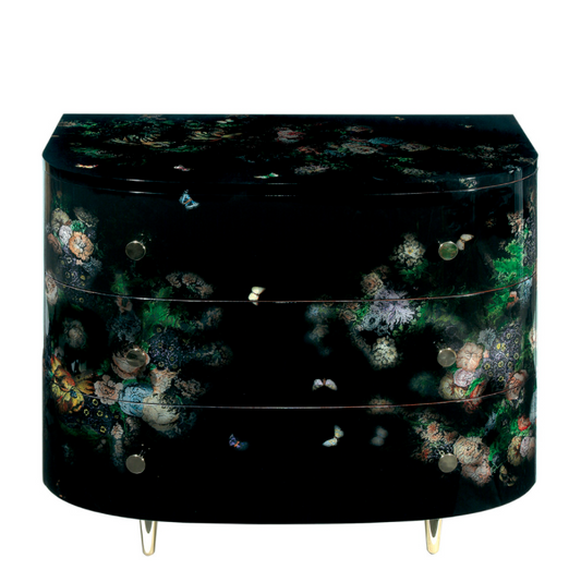 Fornasetti curved chest of drawers Fiori nella Notte colour - Milk Concept Boutique