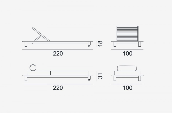 Outdoor day-bed InOut 81 - Milk Concept Boutique