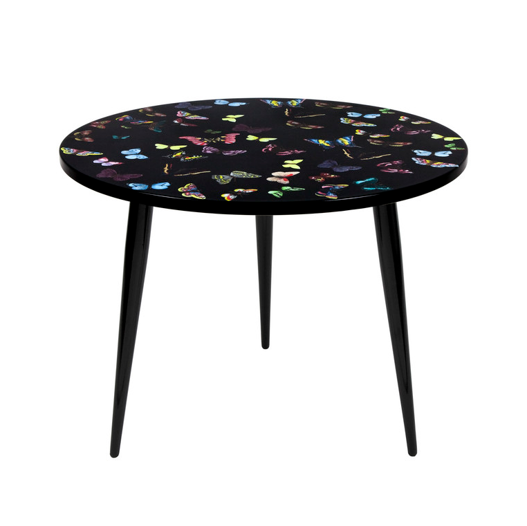 Fornasetti Coffee table top ø60cm - Butterflies on Black - Milk Concept Boutique