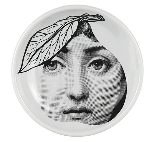 Fornasetti Round ashtray Tema & Variazioni n°24 black/white - Milk Concept Boutique