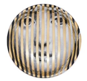 Fornasetti Round ashtray Tema e Variazioni n°34 black/white/gold - Milk Concept Boutique