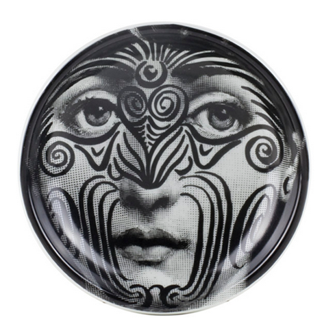 Fornasetti Round ashtray Tema e Variazioni n°9 black/white - Milk Concept Boutique