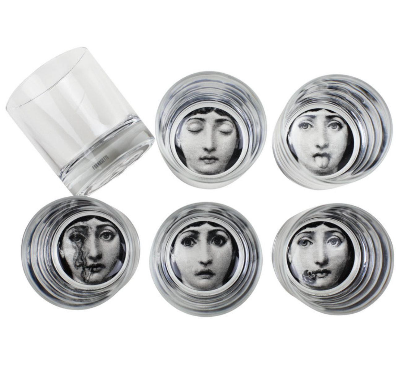 Fornasetti glasses Tema e Variazioni, set of 6 - Milk Concept Boutique