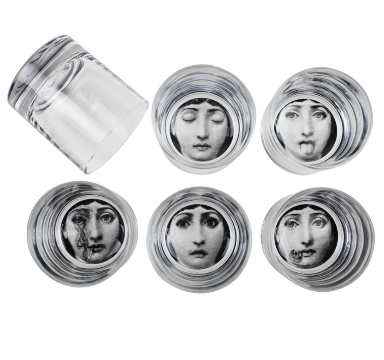 Fornasetti glasses Tema e Variazioni, set of 6 - Milk Concept Boutique