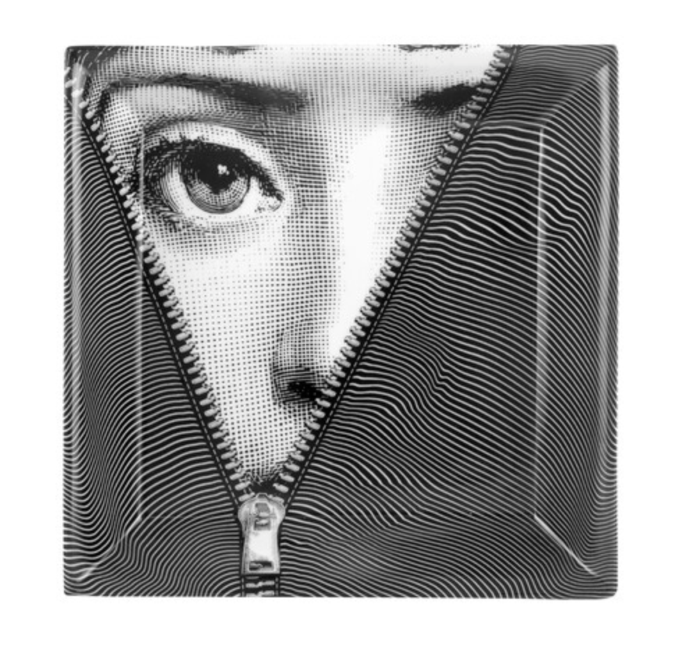 Fornasetti Square plate cm20x20 Tema & Variazioni nr. 401 black/white - Milk Concept Boutique