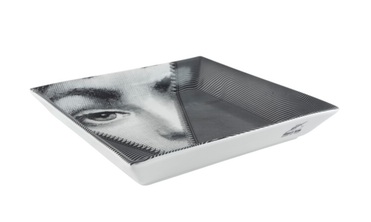 Fornasetti Square plate cm20x20 Tema & Variazioni nr. 401 black/white - Milk Concept Boutique