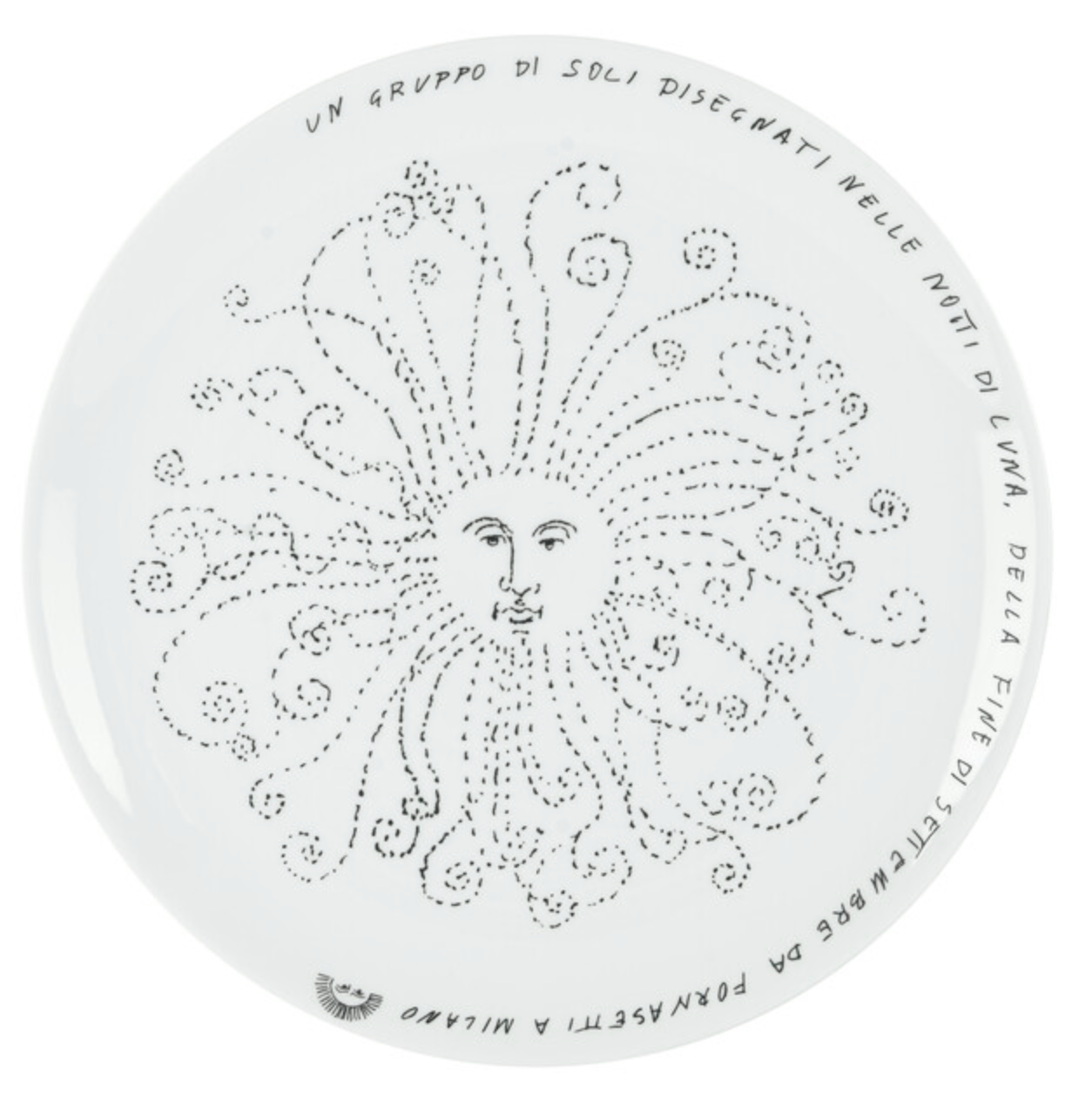 Fornasetti Plate ∅31cm Solitario white/black - Milk Concept Boutique