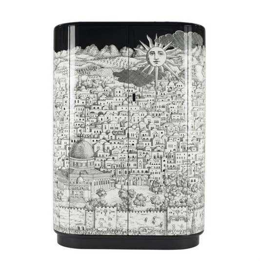 Fornasetti Curved cabinet Gerusalemme black/white - Milk Concept Boutique