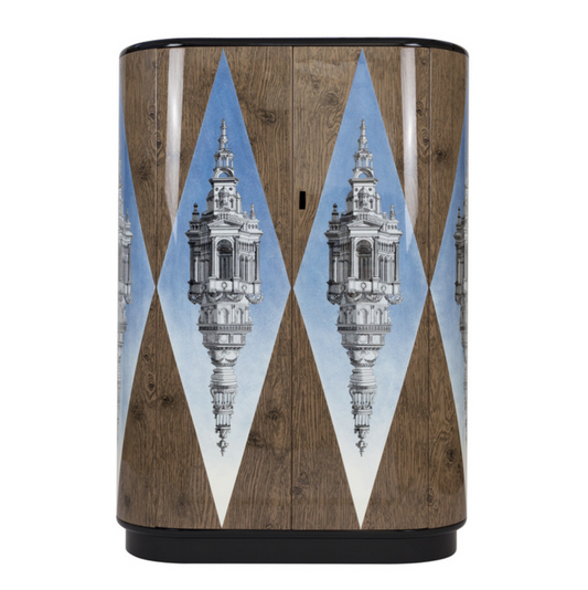 Fornasetti Curved cabinet Cuspide celeste - Milk Concept Boutique