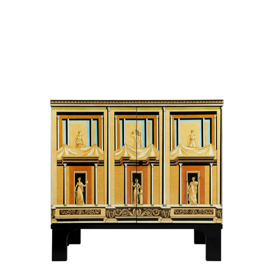 Fornasetti Small sideboard rectangular base Pompeiana ochre tones - Milk Concept Boutique