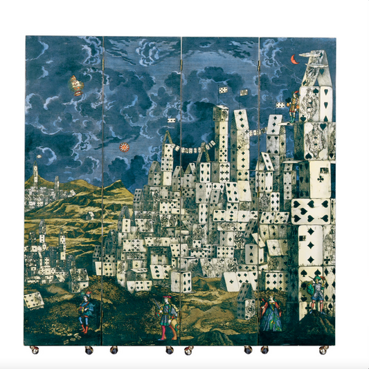 Fornasetti screen 200 x H.205 Citta' di Carte (colours) - Milk Concept Boutique