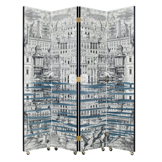 Fornasetti Screen 200x205h Città che si Rispecchia celeste - Milk Concept Boutique