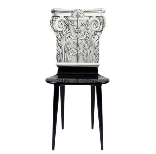 Fornasetti Chair Capitello Corinzio black & white - Milk Concept Boutique